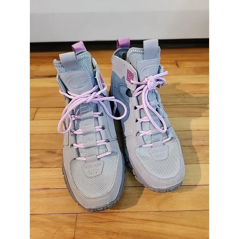 New Champion Tank Grid Athletic Youth Sneaker/ Boots Pink Gray Youth 6.5 NEW